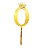 Digit Acrylic Cake Topper Golden - Image 2