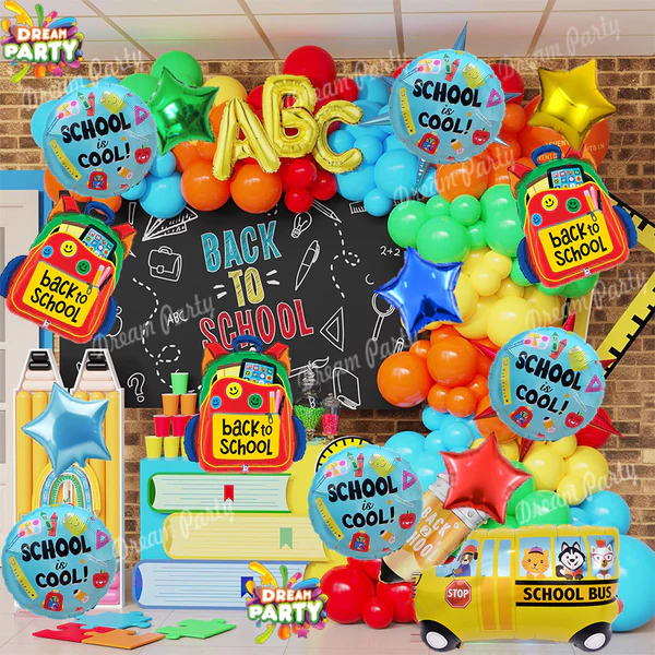 Back To School Theme Decorations Full Set of Balloons & Items Back To School Theme Decorations Full Set of Balloons & Items