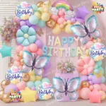 Butterfly Theme Birthday Decorations Full Set of Balloons & Items