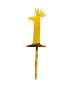Digit Acrylic Cake Topper Golden - Image 3
