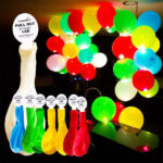 Happy Birthday Printed LED Multi Color Latex Balloons - 5 Pcs - Image 2