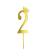 Digit Acrylic Cake Topper Golden - Image 4