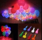 Happy Birthday Printed LED Multi Color Latex Balloons - 5 Pcs - Image 3