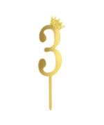 Digit Acrylic Cake Topper Golden - Image 5