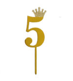 Digit Acrylic Cake Topper Golden - Image 7