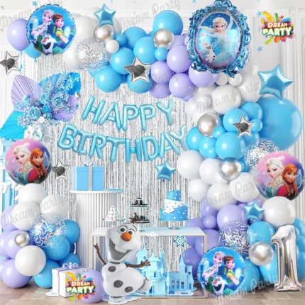Frozen Theme Birthday Party Decorations Full Set of Balloons & Items