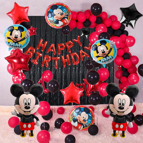 Mickey Mouse Theme Birthday Party Decorations Full Set of Balloons & Items Mickey Mouse Theme Birthday Party Decorations Full Set of Balloons & Items