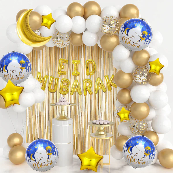 Eid Mubarak Decorations Full Set of Balloons & Items Eid Mubarak Decorations Full Set of Balloons & Items