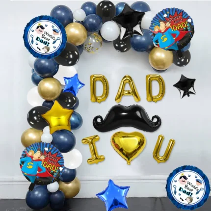 Fathers Day / DAD I love You Decoration Full Set Of Balloons & Items