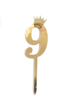 Digit Acrylic Cake Topper Golden - Image 11