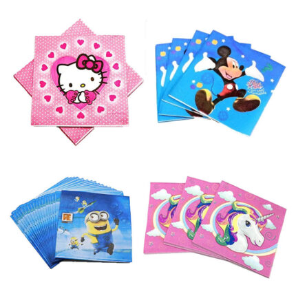 Cartoon Theme Party Tissue Paper / Tissue Napkins Paper - 20 Pcs Pack
