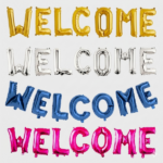 Welcome Foil Balloons Set - Gold/Silver