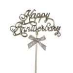 Plastic Anniversary Cake Topper - Single Color - Image 3