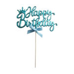 Plastic Happy Birthday Cake Topper - Single Color - Image 4