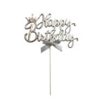 Plastic Happy Birthday Cake Topper - Single Color - Image 6