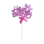 Plastic Happy Birthday Cake Topper - Single Color - Image 3
