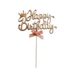 Plastic Happy Birthday Cake Topper - Single Color - Image 5
