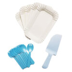 Cake Knife, Forks and Plates Set of 10 Pcs