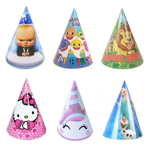 caps-Main Cartoon Theme Party Caps / Hats - 5 Pcs Pack - Image 1