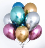 Chrome Metallic Shiny Latex Balloons 10 Inch - Single Color 10 Pcs