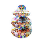 Cartoon Theme 3 Tier Round Cardboard Cup Cake Stand - Image 7