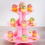 Cartoon Theme 3 Tier Round Cardboard Cup Cake Stand - Image 6