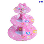 Cartoon Theme 3 Tier Round Cardboard Cup Cake Stand