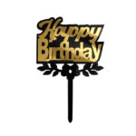 Happy Birthday Cake Topper Golden