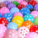 Polka Dots Printed Latex Balloons 12 Inch - Single Color 15 Pcs