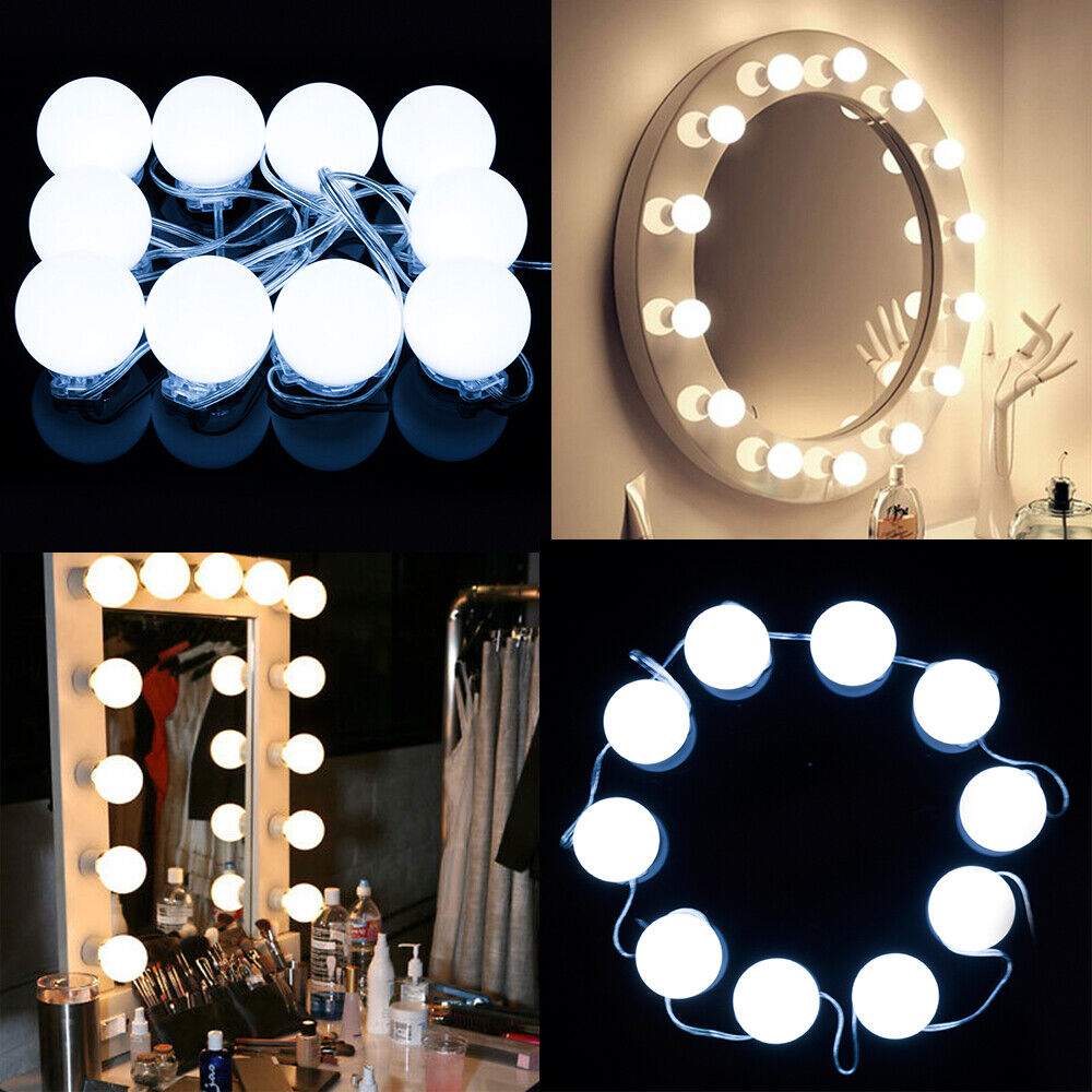 s-l1600 10 LED Vanity Makeup Mirror Blubs / Lights, 3 Color Lighting Modes - USB Operated - Image 1