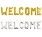 Welcome Foil Balloons Set - Gold/Silver - Image 2